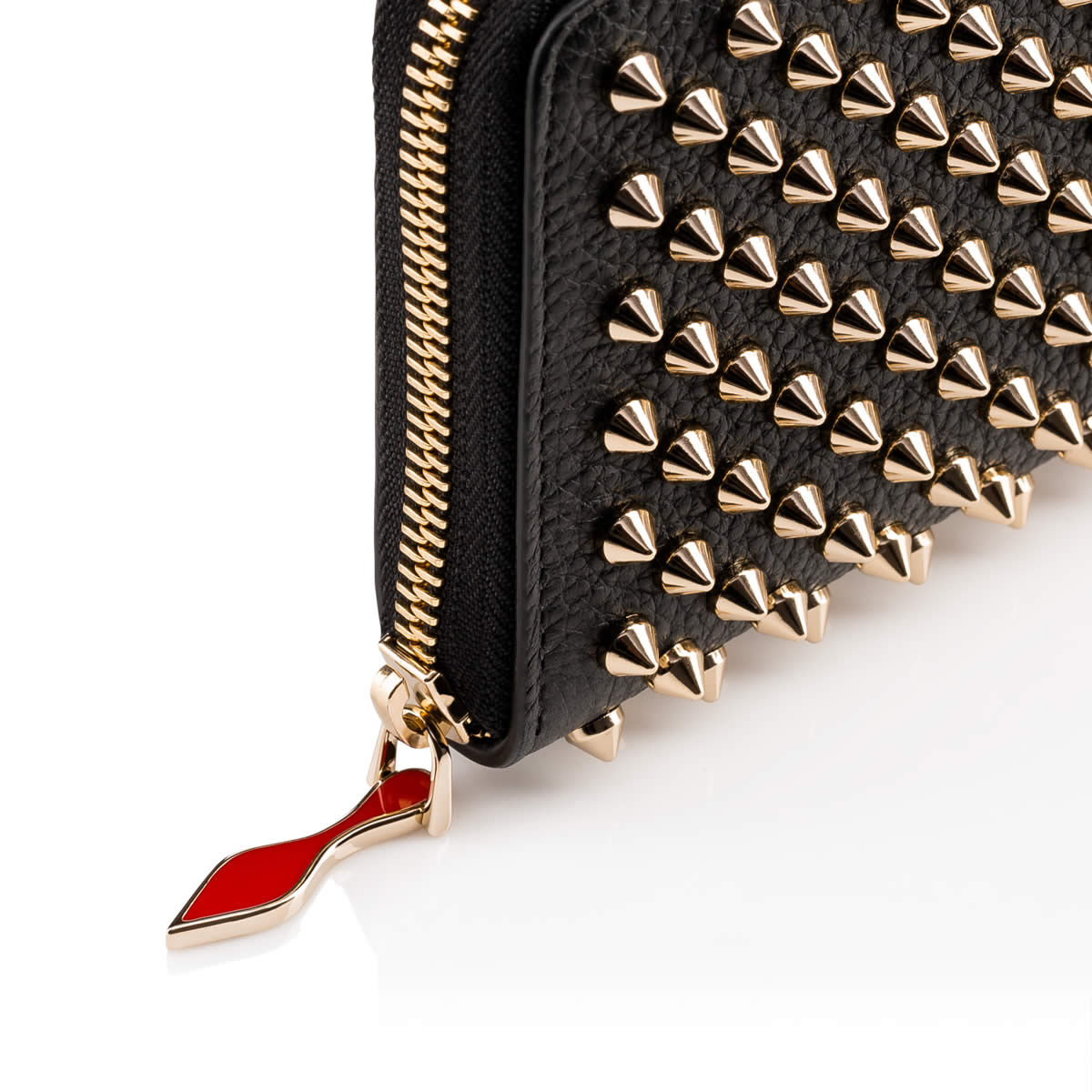 小物 Christian Louboutin Panettone wallet Panettone - Wallet - Grained calf leather and spikes - Black
