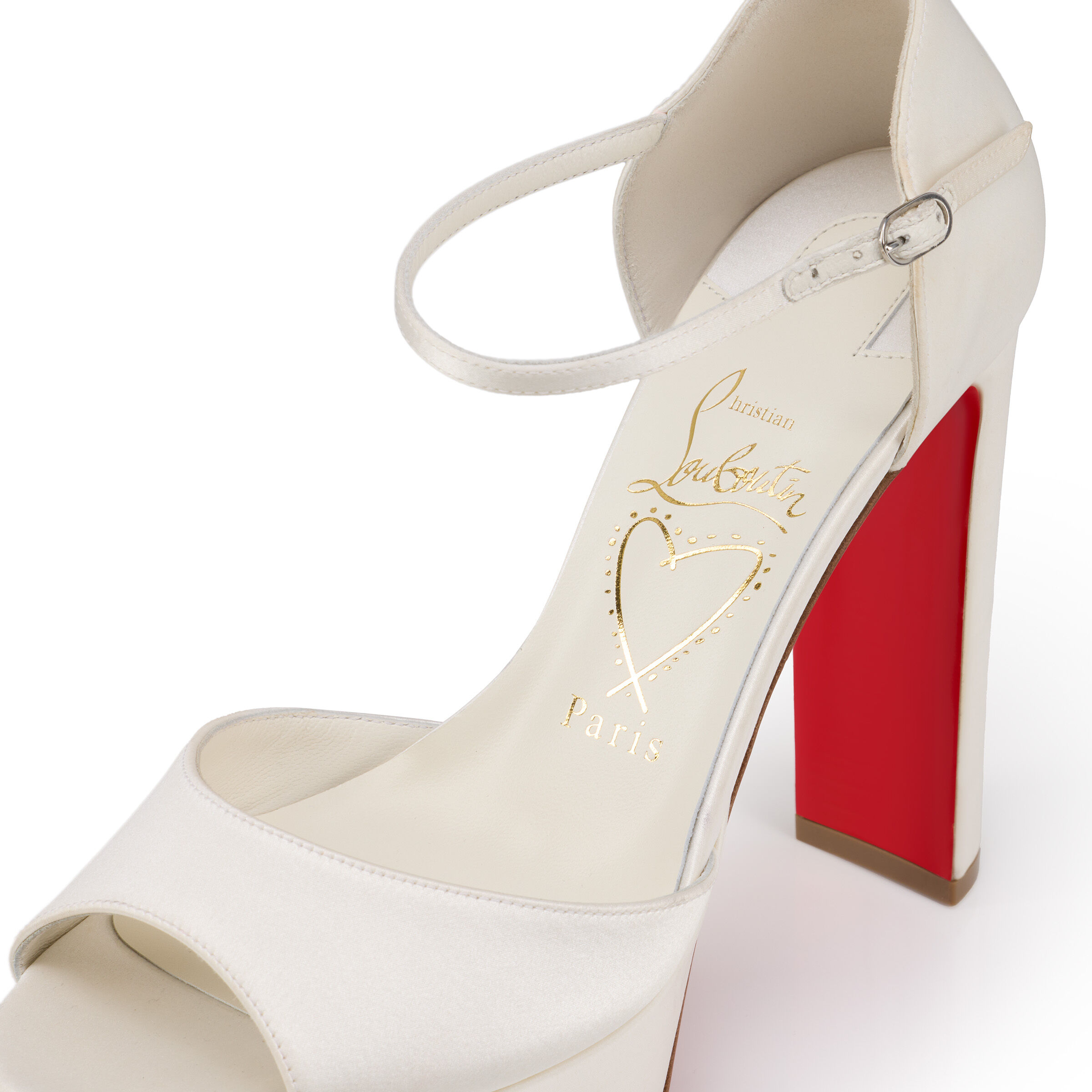 Sandaloo - 130 mm Strappy sandals - Crepe satin - Ivory