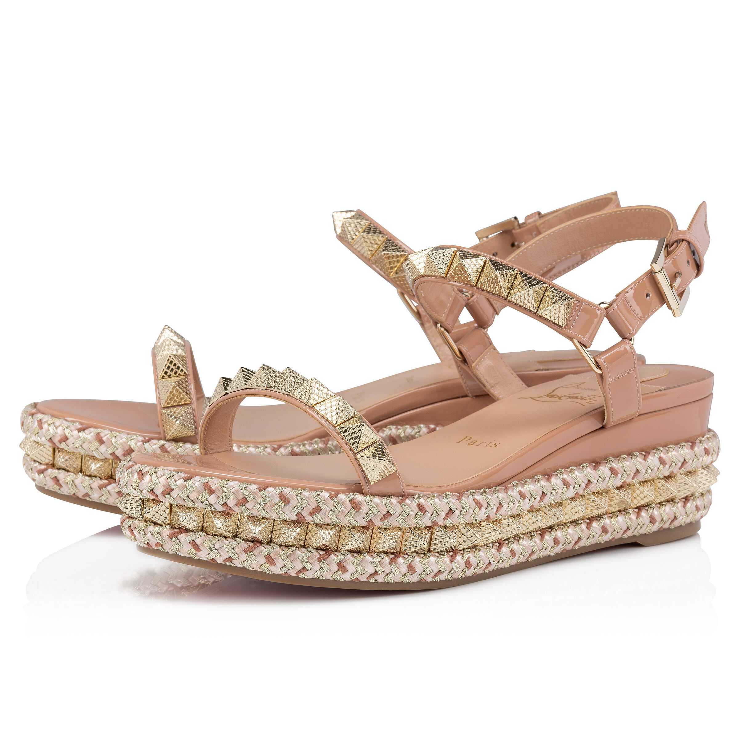 Pyraclou - 60 mm Espadrilles - Patent leather - Blush - Women
