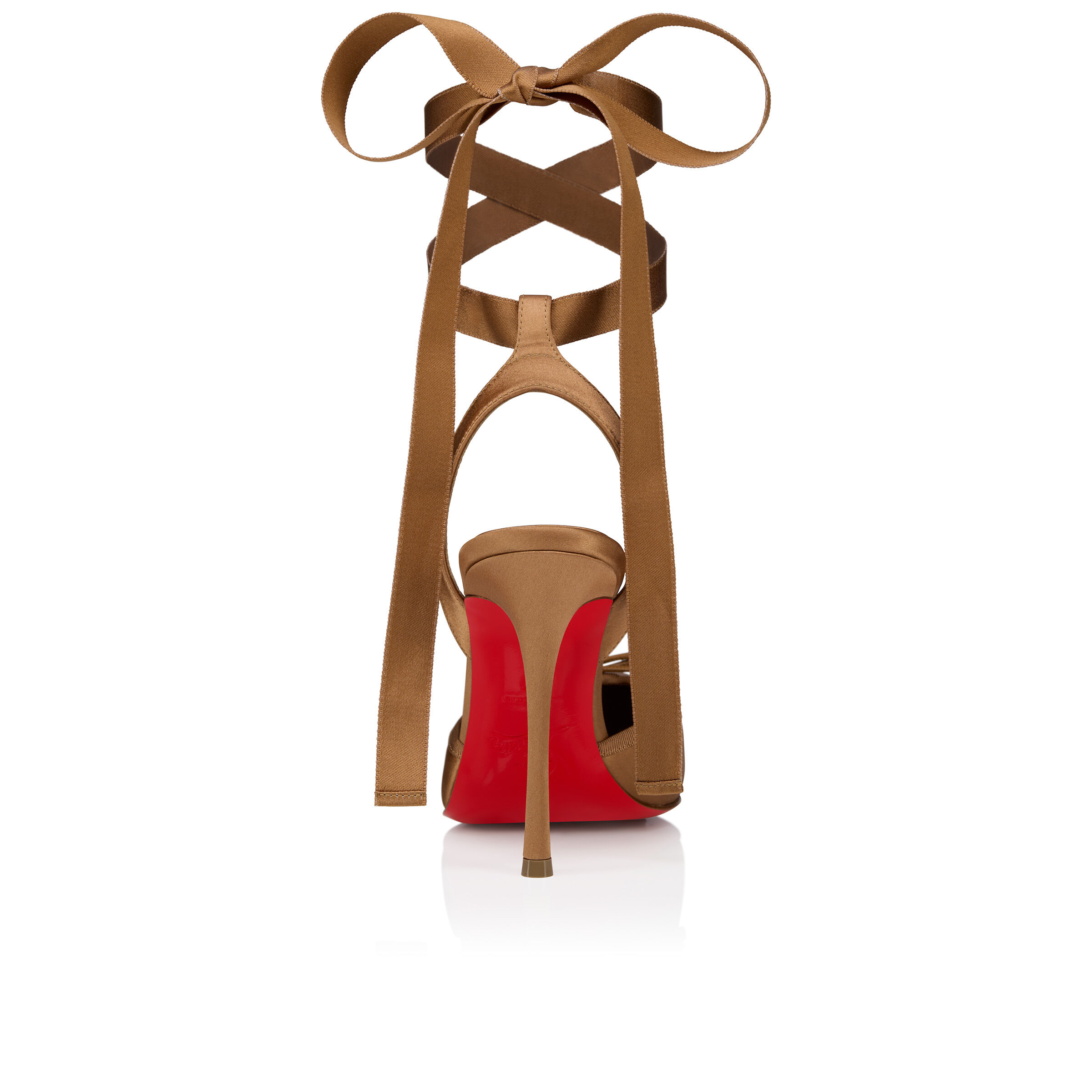 Cassia Lace Up - 100 mm Strappy pumps - Crepe satin - Nude 4