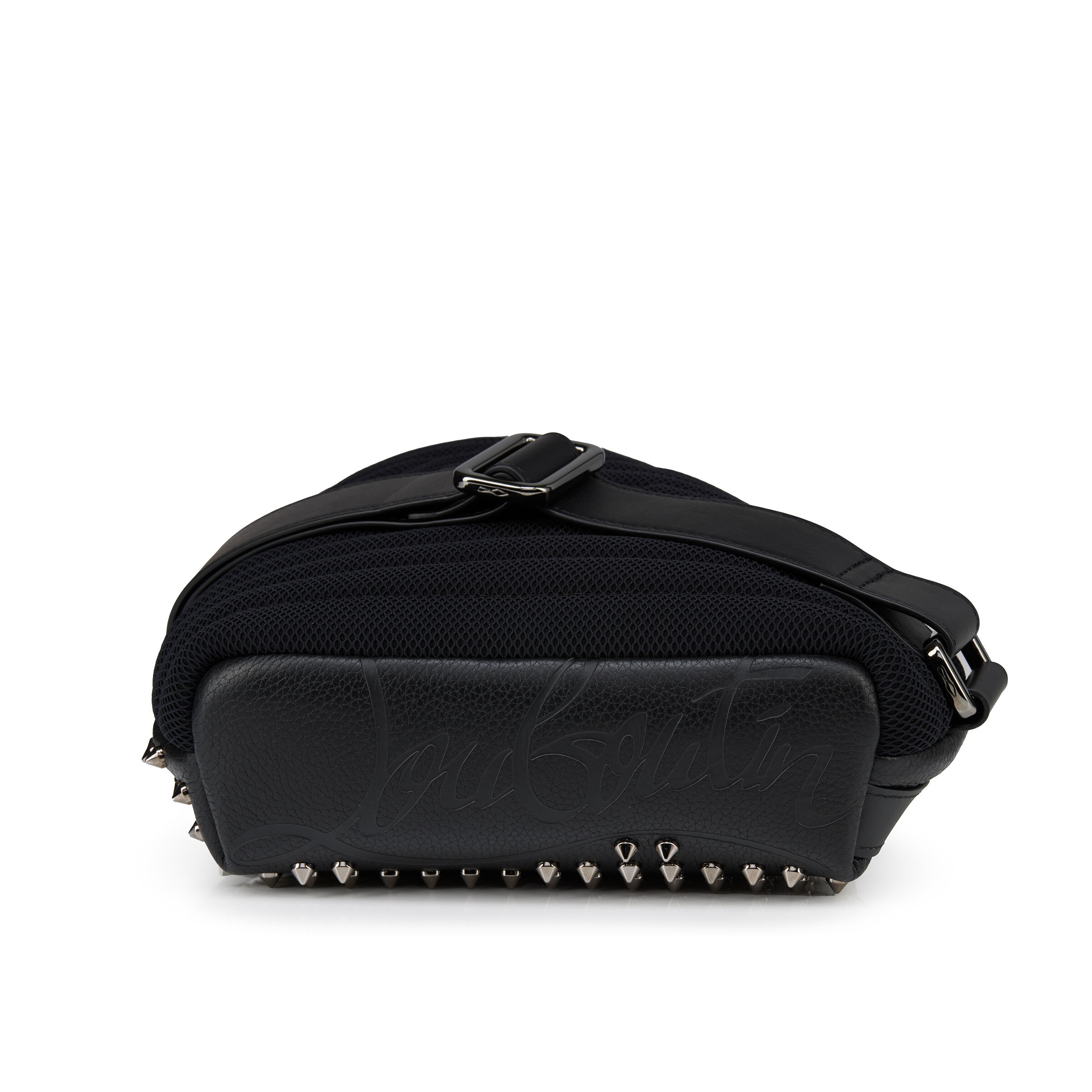 Funky - Crossbody bag - Calf leather and spikes - Black