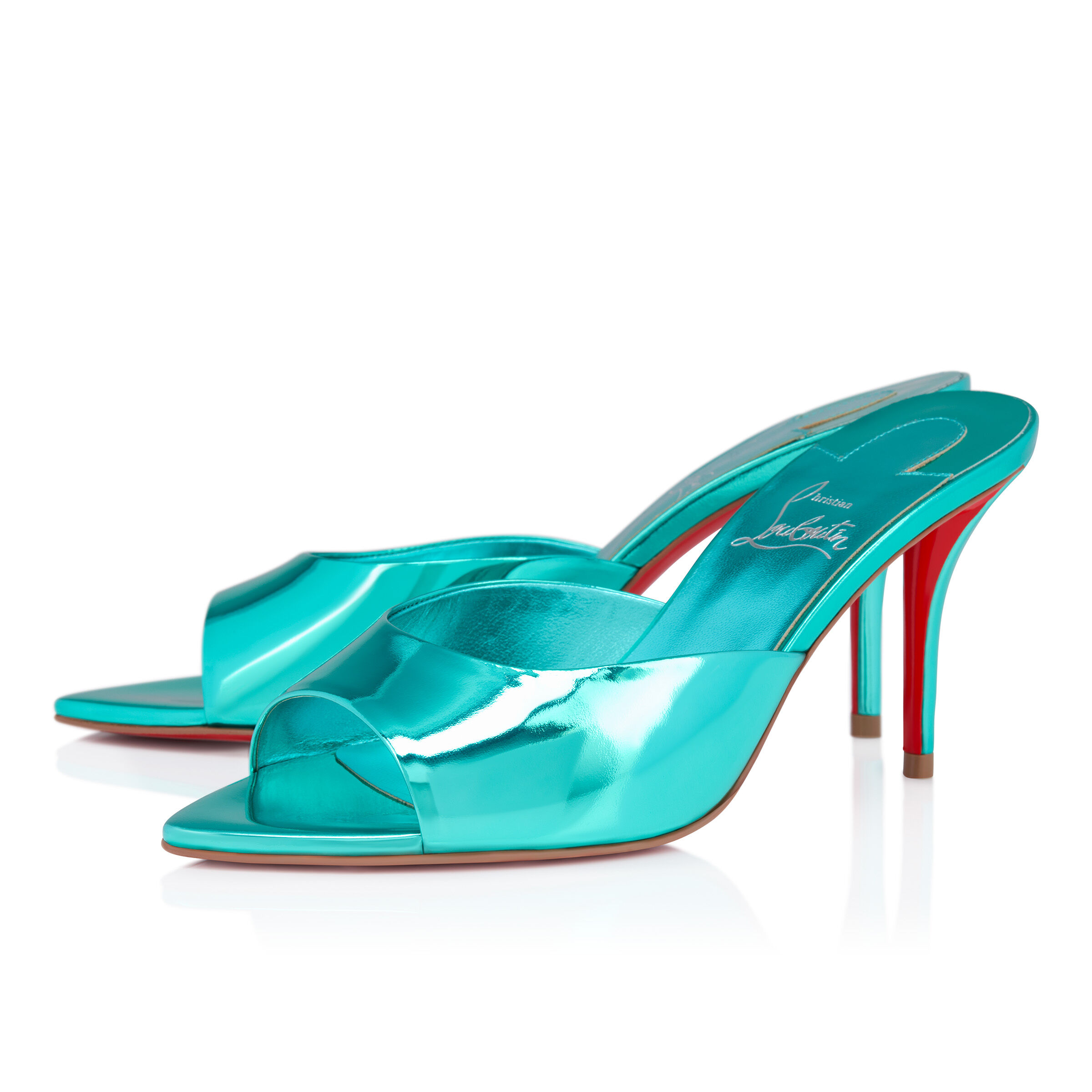 新品Christian Louboutin ブルー ハイヒール Miss Z - 100 mm Pumps - Laminated calf leather - Iceberg