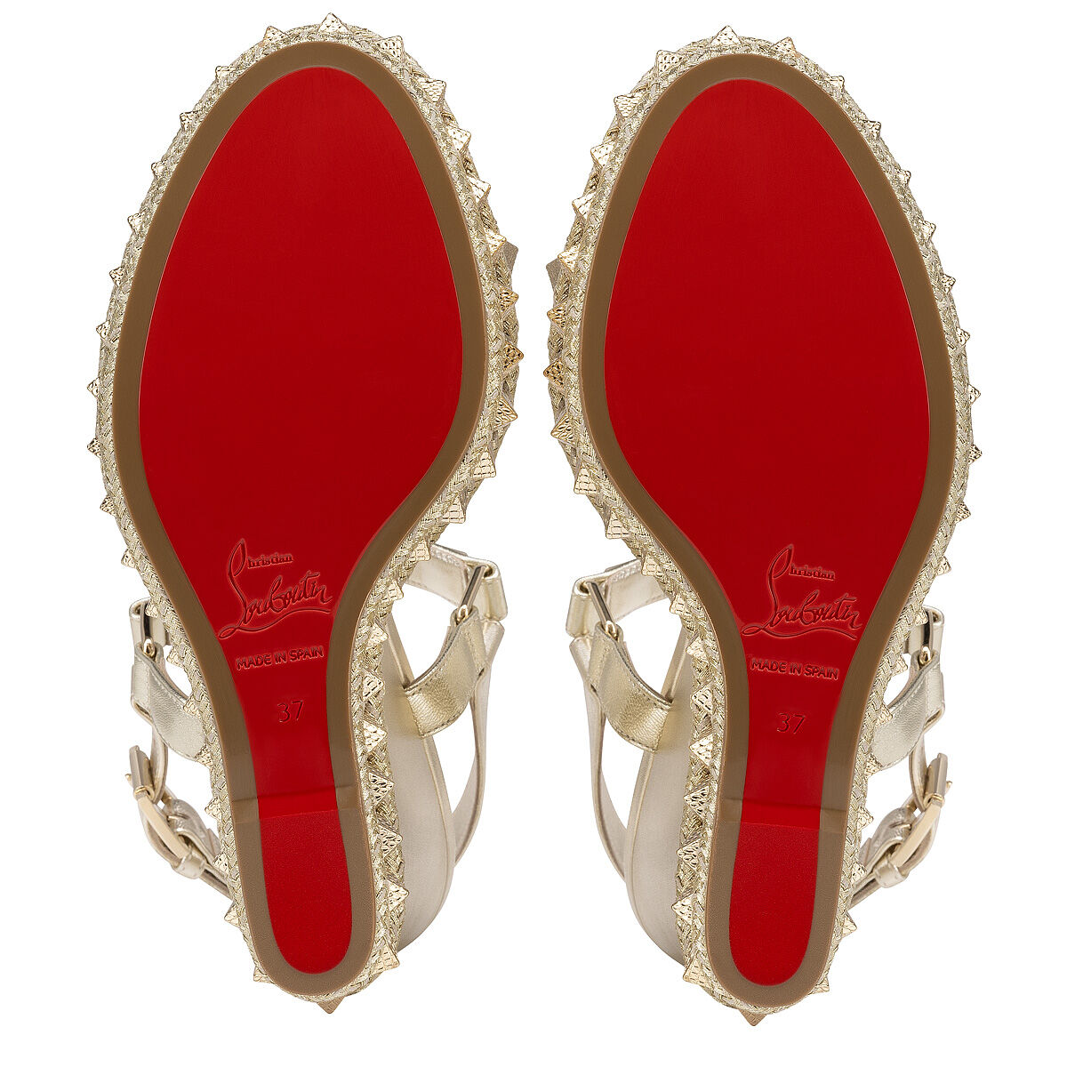 スカート Christian Louboutin pyraclou 110 CHRISTIAN LOUBOUTIN Pyraclou 110 studded leather wedge