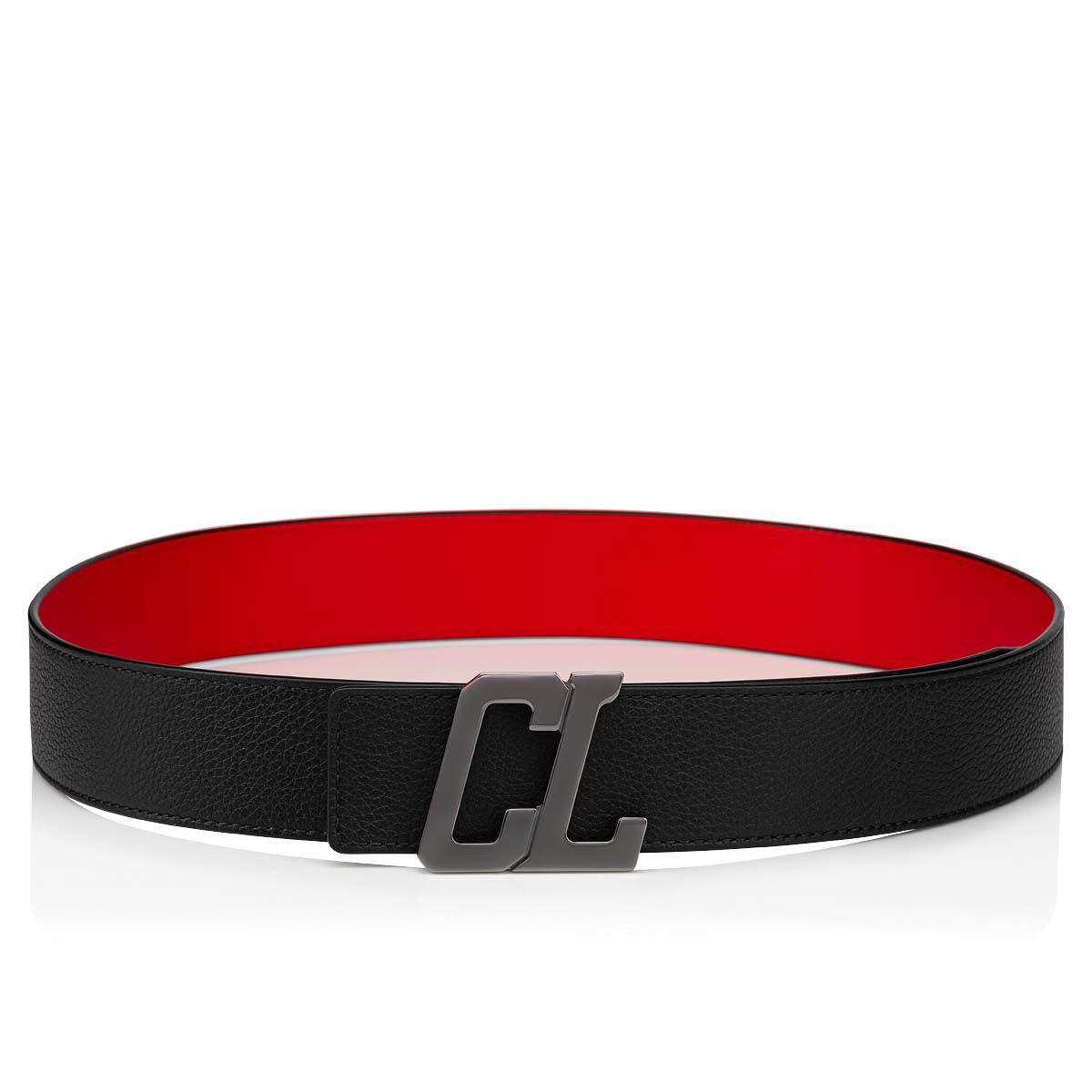 新品クリスチャンルブタン HAPPY RUI CLロゴベルト 90サイズ Happy Rui CL Logo - Belt - Grained calf leather - Black