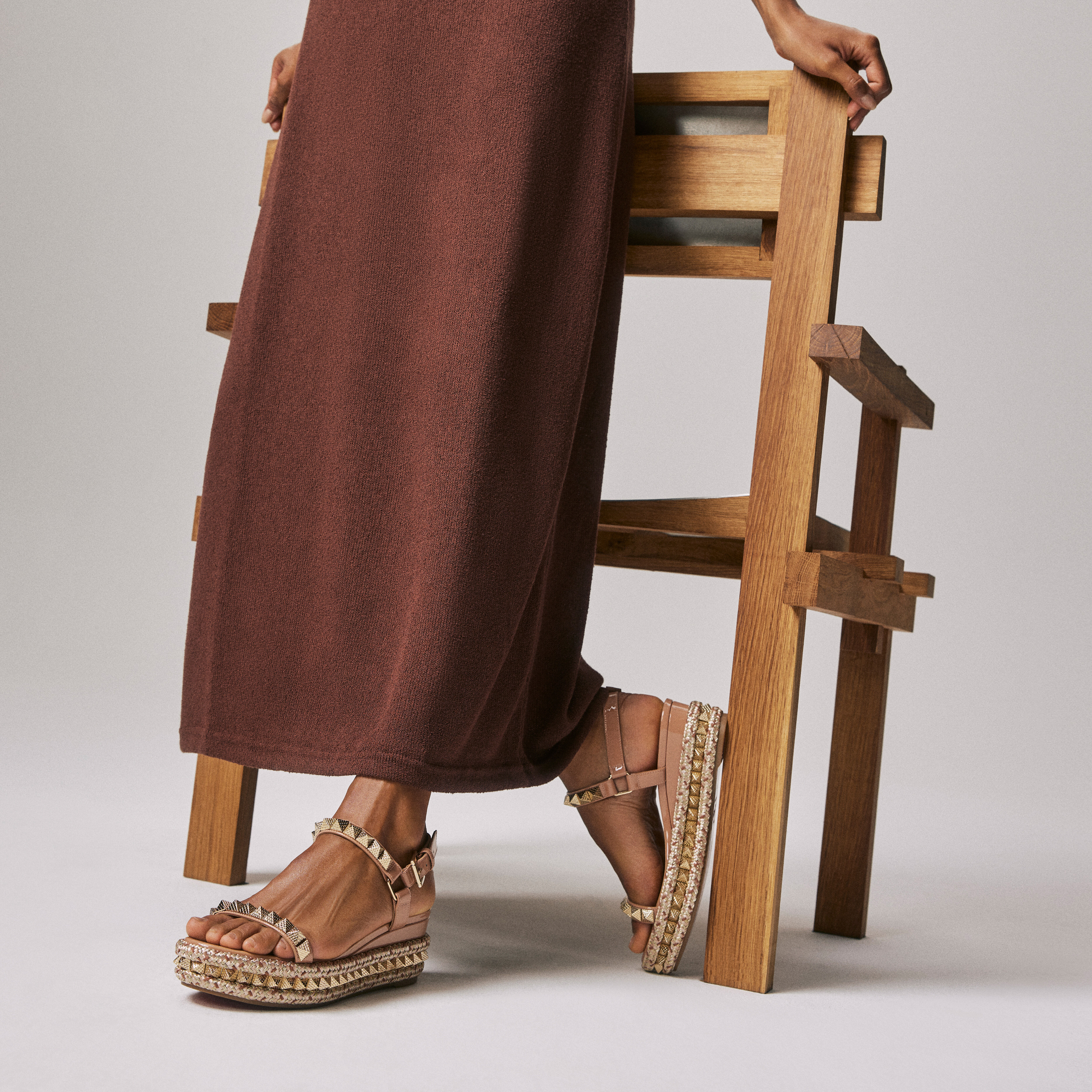 Pyraclou - 60 mm Espadrilles - Patent leather - Blush