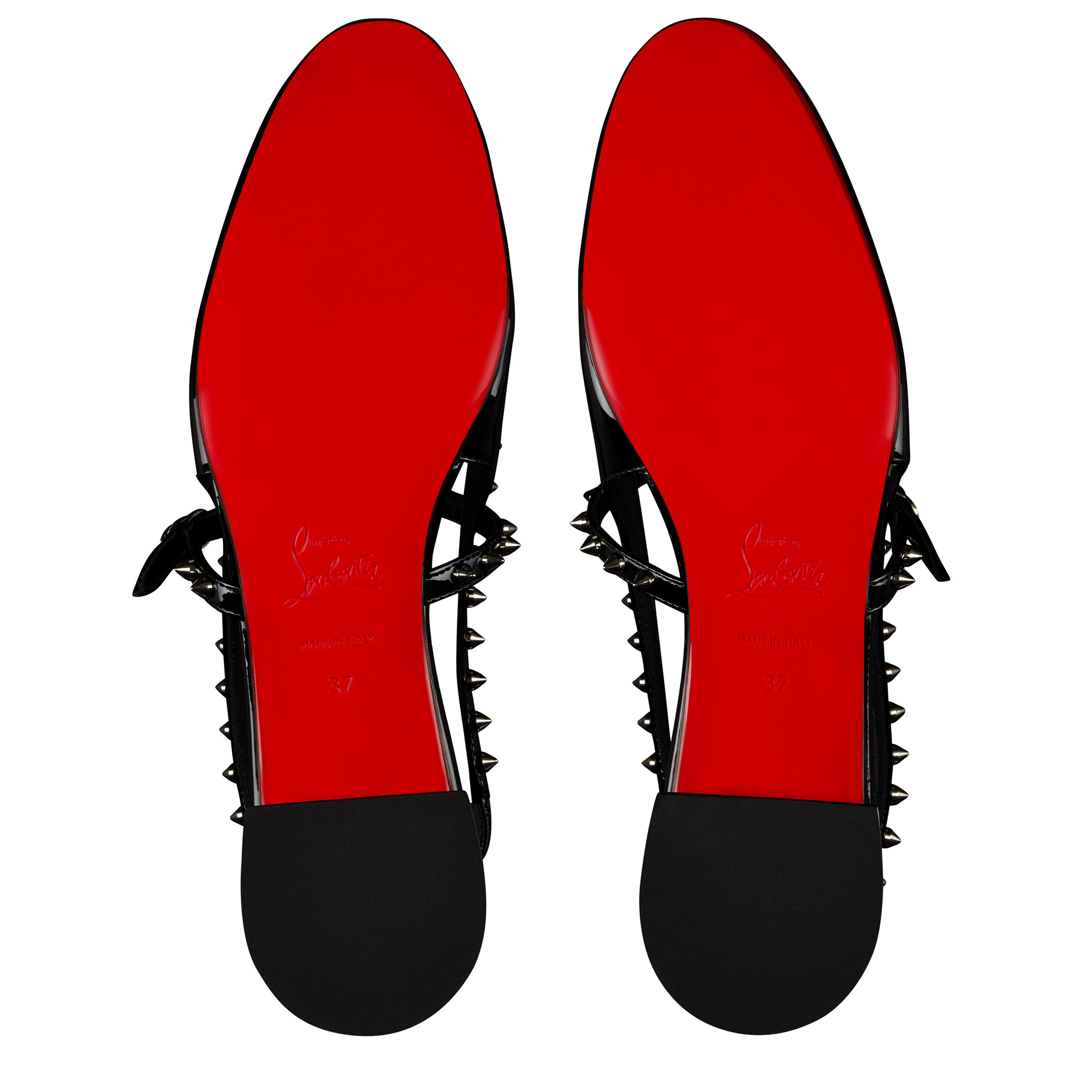 Christian Louboutin バレエシューズ Sweet Janispikes - バレリーナ - パテントレザー - ブラック