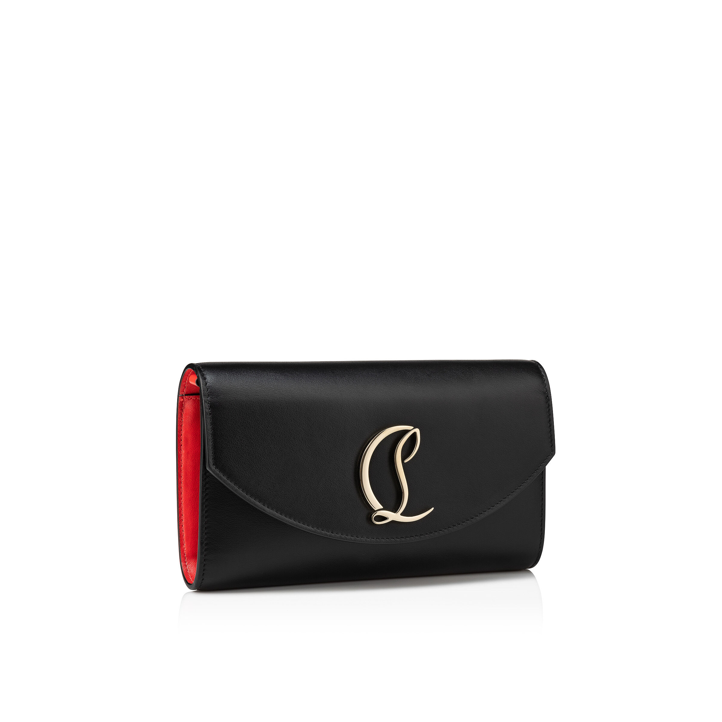 Loubi54 - Wallet on chain - Calf leather - Black and gold
