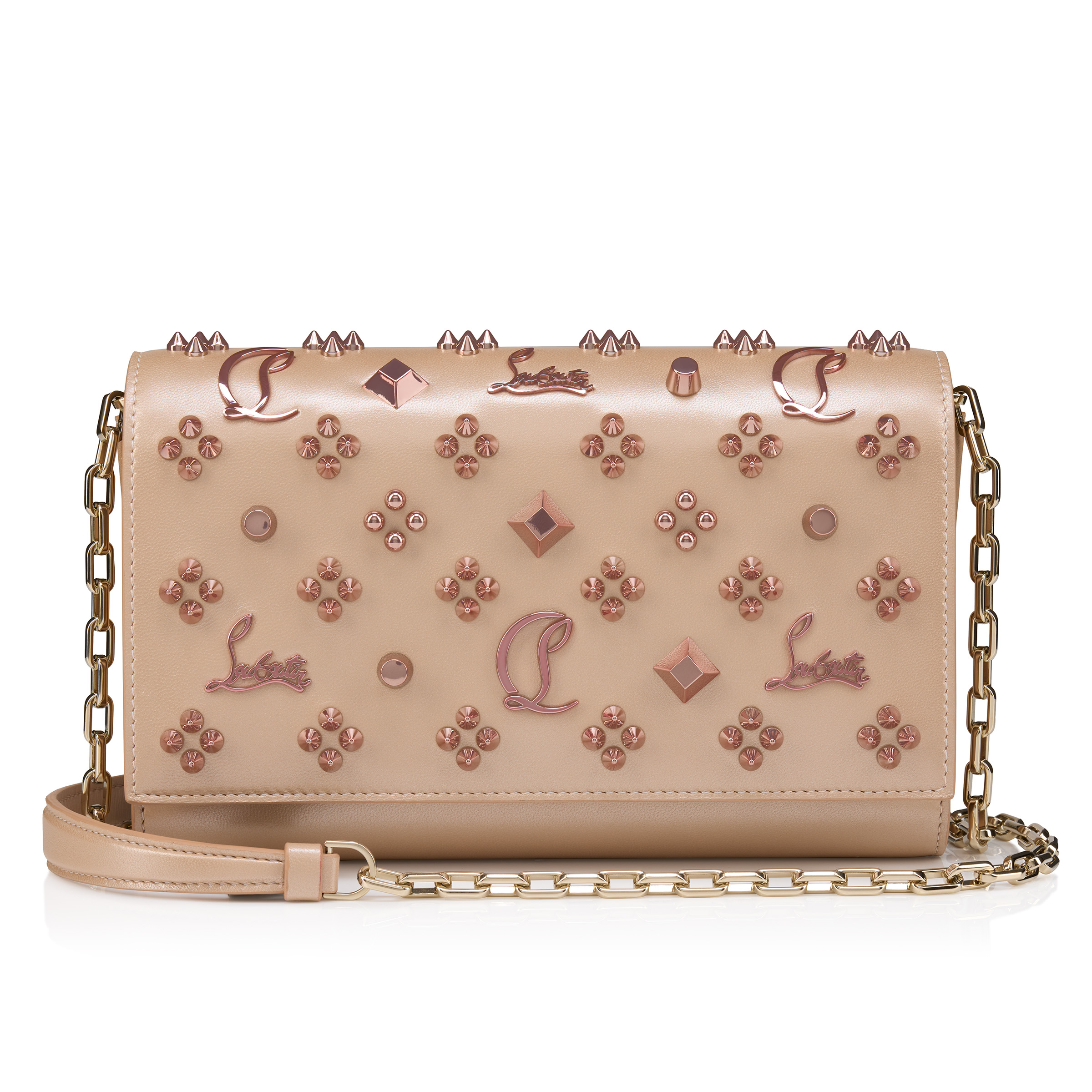 Christian Louboutin キャメルカラーバッグ Loubi54 - Clutch - 'Flower' printed crepe satin - Multicolor