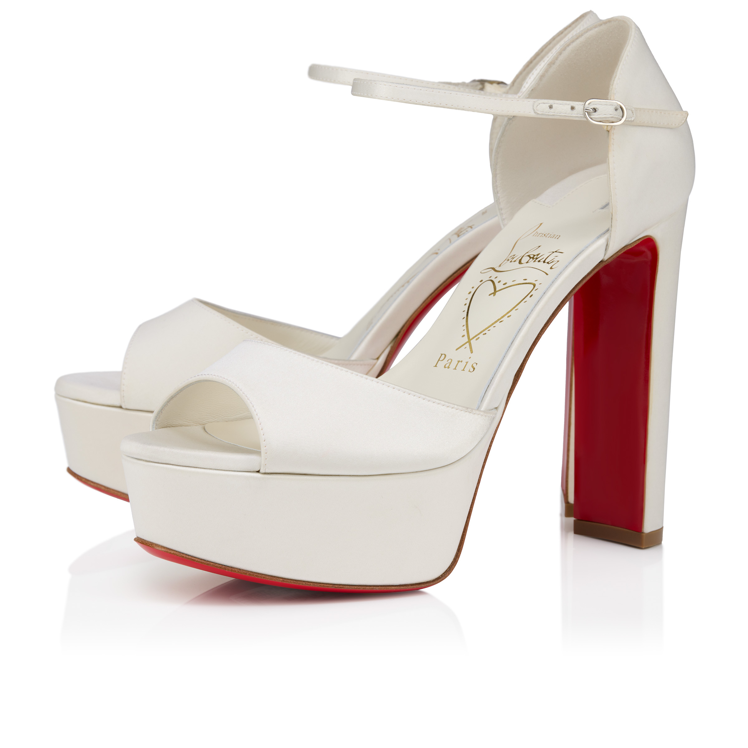 Sandaloo - 130 mm Strappy sandals - Crepe satin - Ivory